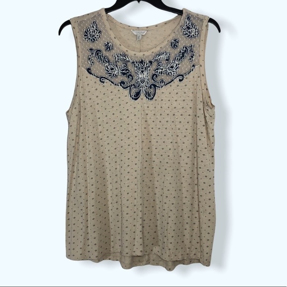 Lucky Brand Lace Neckline Tank Top Sz 1X - Picture 6 of 6